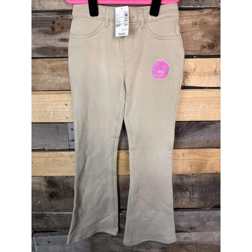 Kids The Children’s Place Flare Stretch Pants, Tan, 6X/7